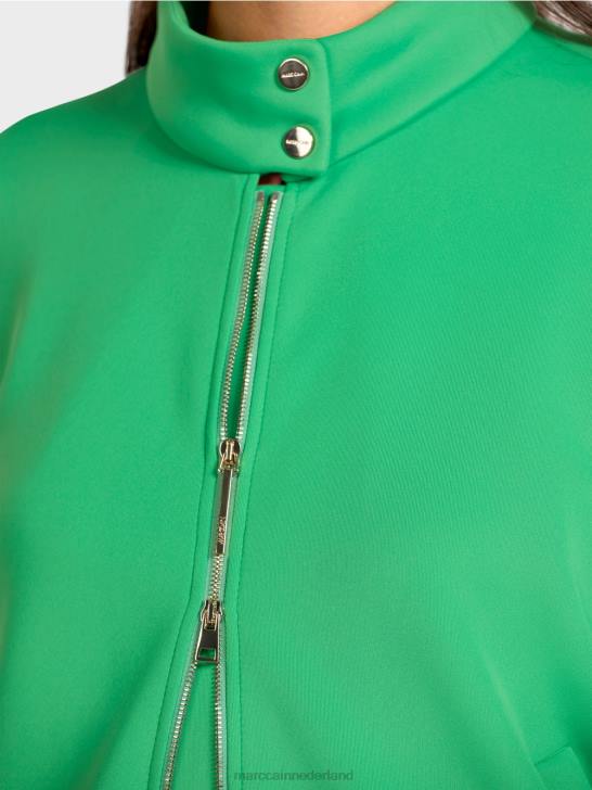 kleding heldere jade 464J417 jersey jack met opstaande kraag Marc Cain