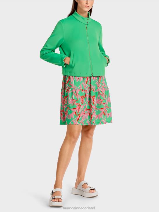 kleding heldere jade 464J417 jersey jack met opstaande kraag Marc Cain