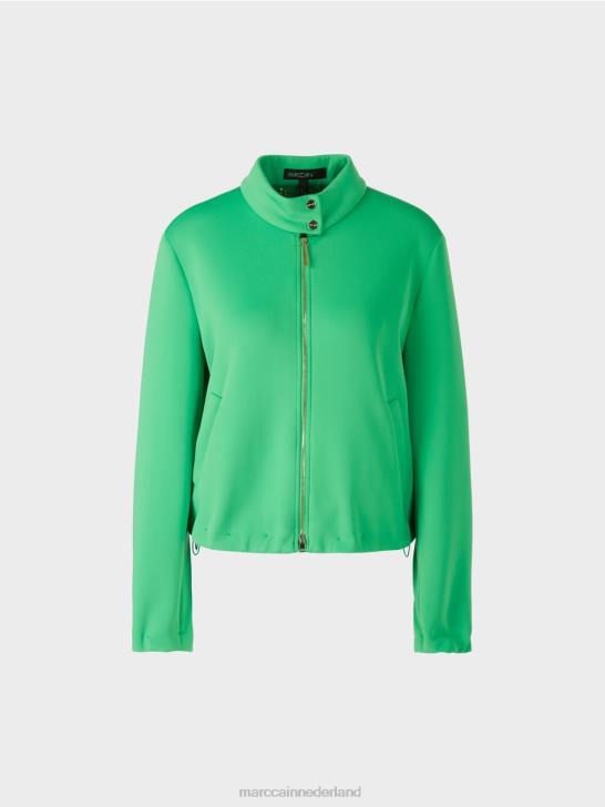 kleding heldere jade 464J417 jersey jack met opstaande kraag Marc Cain