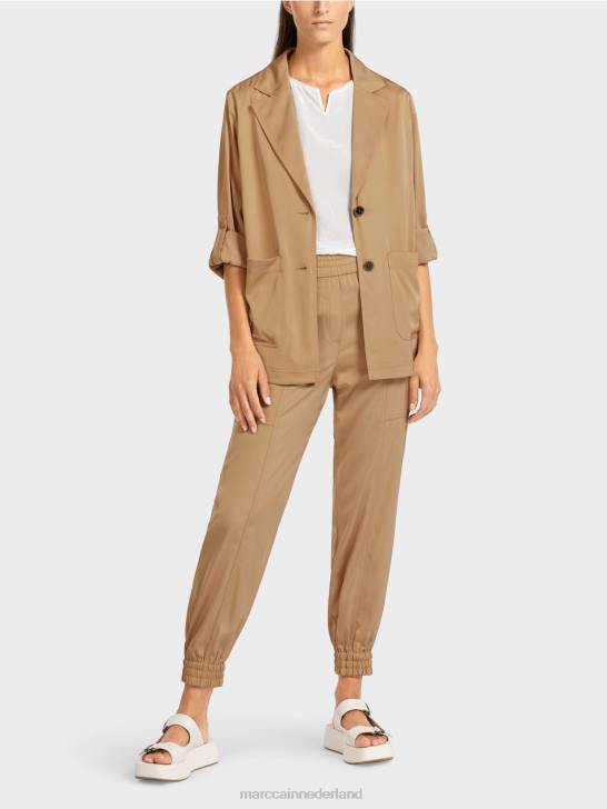 kleding licht kleibruin 464J387 Blazerjasje met opgerolde mouwen Marc Cain