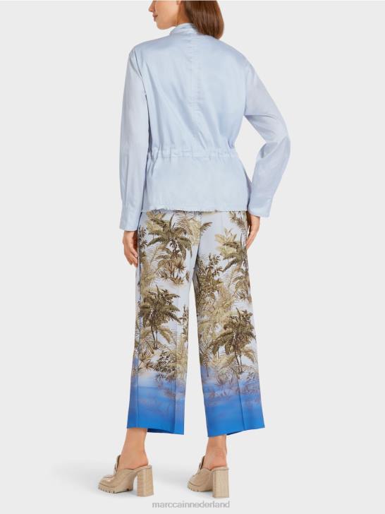 kleding licht poederblauw 464J395 casual outdoorjack van katoen Marc Cain