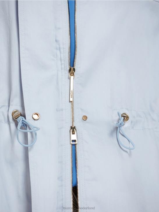 kleding licht poederblauw 464J395 casual outdoorjack van katoen Marc Cain