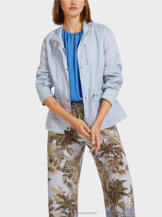 kleding licht poederblauw 464J395 casual outdoorjack van katoen Marc Cain