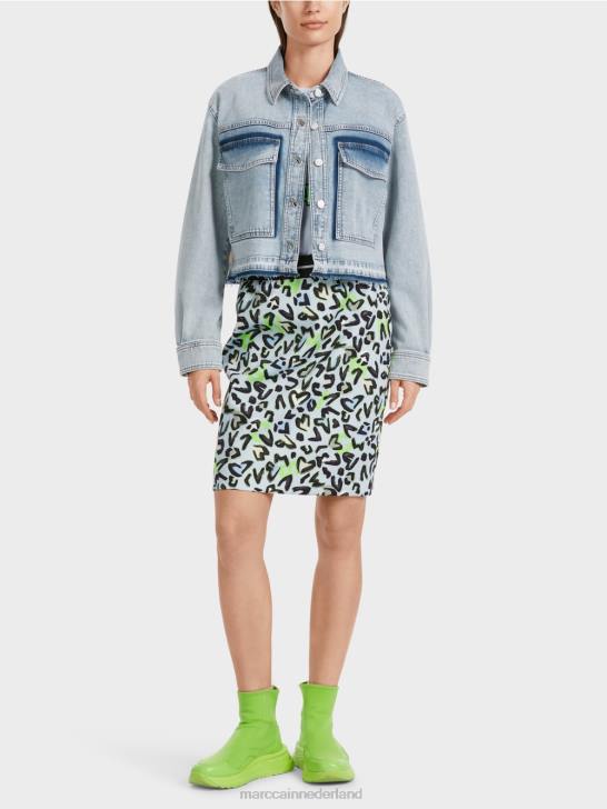 kleding lichte denim 464J334 spijkerjasje met diy-effect Marc Cain