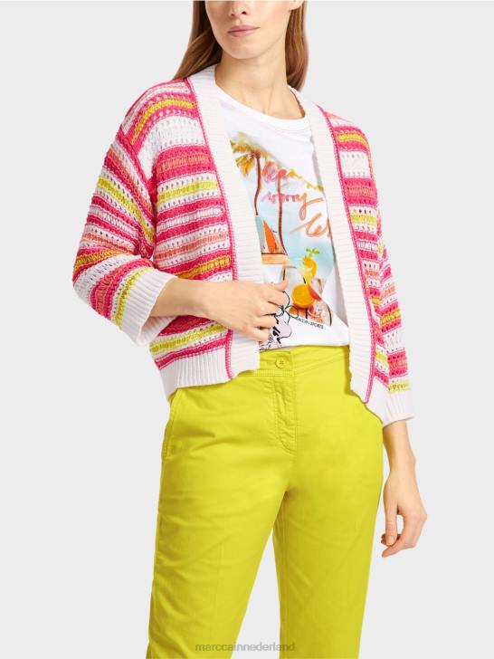 kleding lichte kalk 464J368 gestreept vest \"gebreid in Duitsland\" Marc Cain