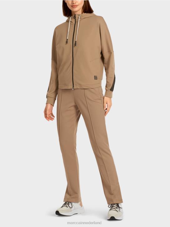 kleding lichte koffie 464J421 eivormig sweatshirtjack Marc Cain