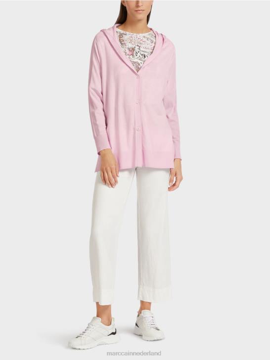 kleding lichte lavendel 464J391 vest met capuchon Marc Cain