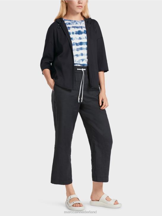 kleding middernacht blauw 464J363 casual jasje gemaakt van een stofmix Marc Cain