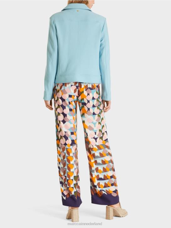 kleding sfeervol blauw 464J443 kort jasje in denimstijl Marc Cain