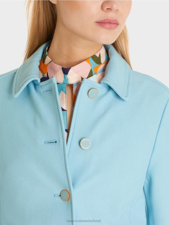 kleding sfeervol blauw 464J443 kort jasje in denimstijl Marc Cain