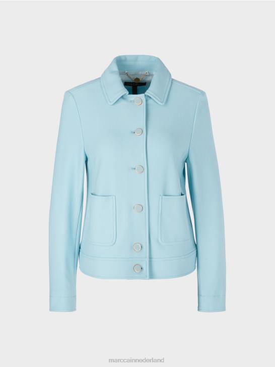 kleding sfeervol blauw 464J443 kort jasje in denimstijl Marc Cain