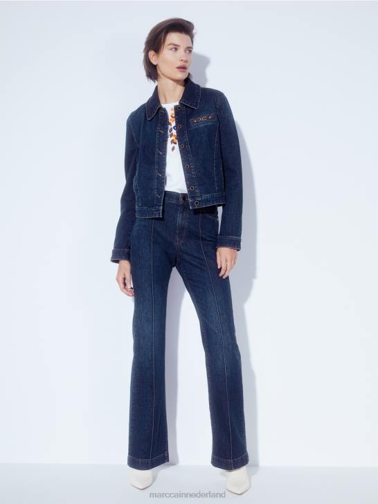 kleding vintage indigo 464J444 \"Rethink Together\" spijkerjack Marc Cain