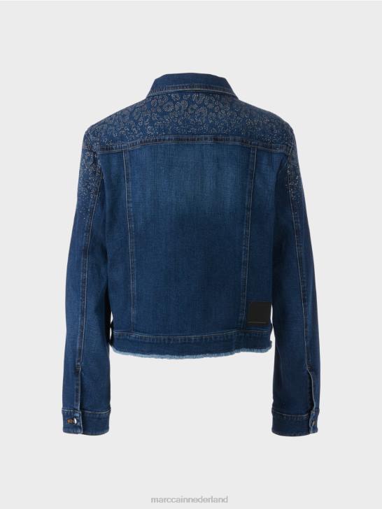 kleding vintage indigo 464J455 \"Rethink Together\" spijkerjack Marc Cain