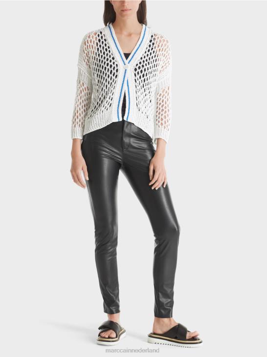 kleding wit 464J362 geperforeerd vest gebreid in Duitsland Marc Cain