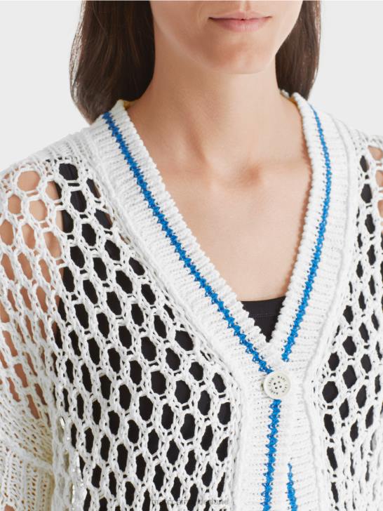 kleding wit 464J362 geperforeerd vest gebreid in Duitsland Marc Cain