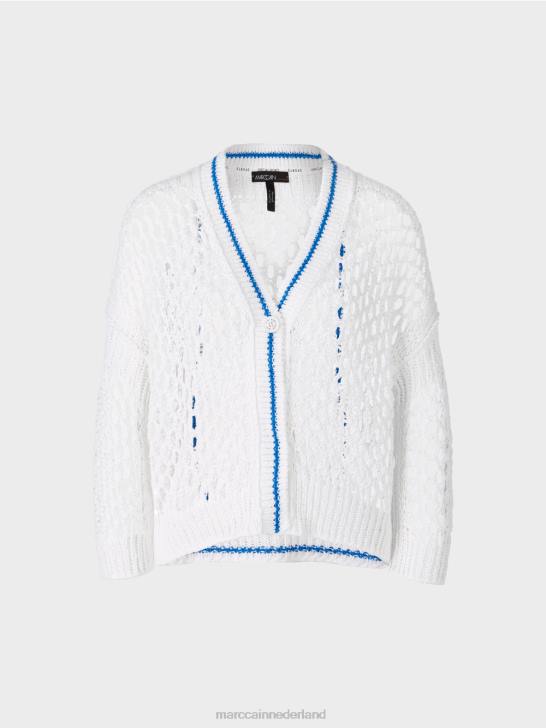 kleding wit 464J362 geperforeerd vest gebreid in Duitsland Marc Cain