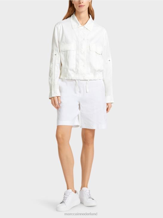kleding wit 464J373 lichte zomerjas met cargozakken Marc Cain
