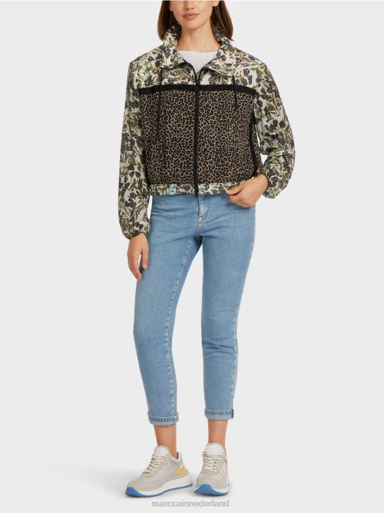 kleding zacht dakraam 464J414 vrouwelijk jack met rits en patroonmix Marc Cain
