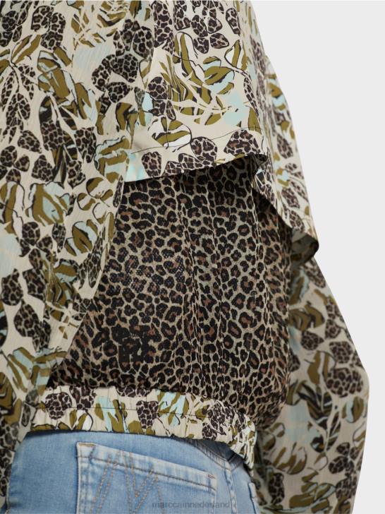 kleding zacht dakraam 464J414 vrouwelijk jack met rits en patroonmix Marc Cain