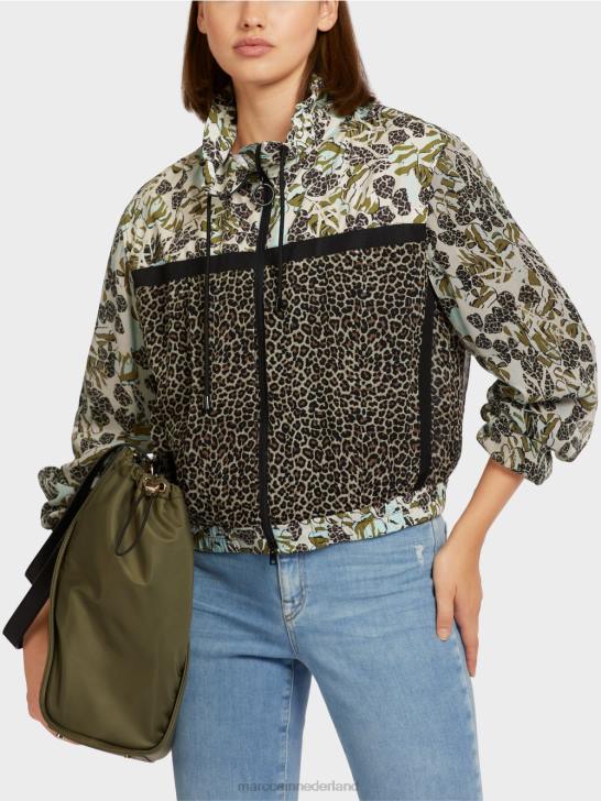 kleding zacht dakraam 464J414 vrouwelijk jack met rits en patroonmix Marc Cain