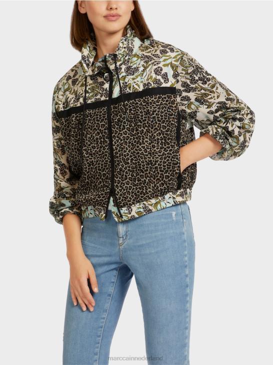 kleding zacht dakraam 464J414 vrouwelijk jack met rits en patroonmix Marc Cain