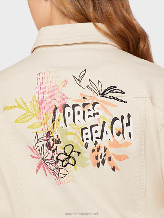 kleding zacht linnen 464J370 Jack met \'rethink Together\'-print Marc Cain