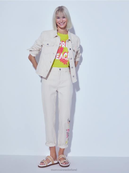 kleding zacht linnen 464J370 Jack met \'rethink Together\'-print Marc Cain