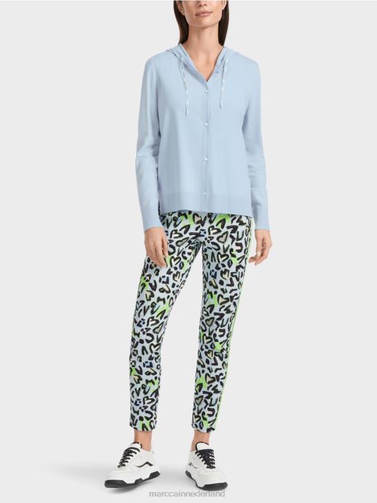 kleding zacht poederblauw 464J328 Fijngebreid vest "rethink Together". Marc Cain