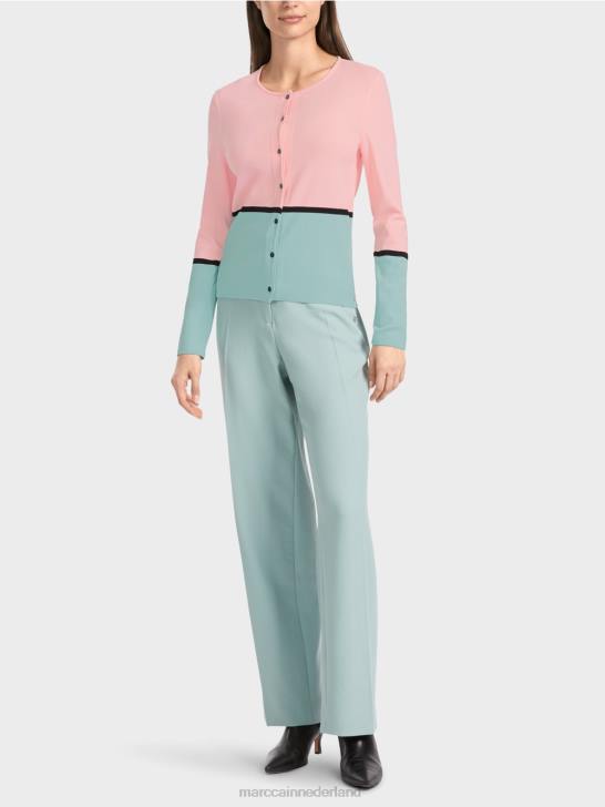 kleding zacht poederroze 464J343 kleurrijk "rethink Together" vest Marc Cain