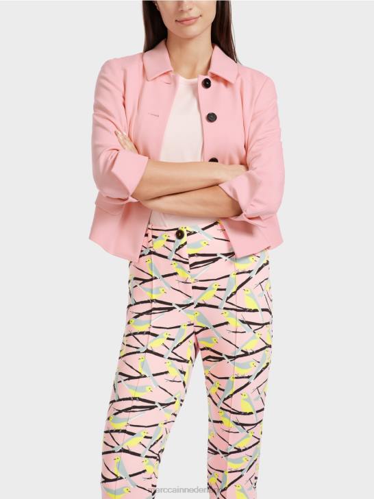 kleding zacht poederroze 464J344 kort jasje met stretch Marc Cain