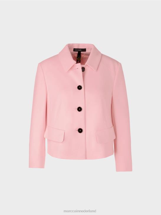 kleding zacht poederroze 464J344 kort jasje met stretch Marc Cain