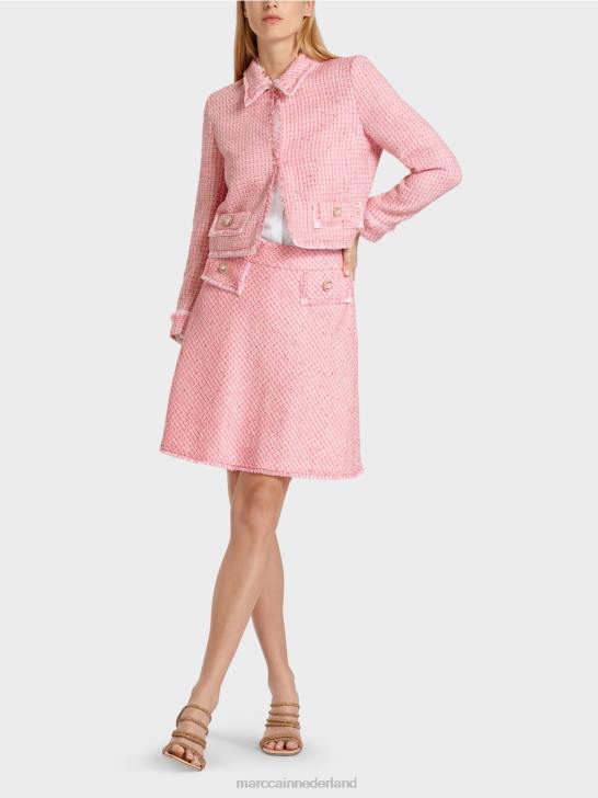 kleding zacht roze 464J374 kort jasje in bouclé Marc Cain