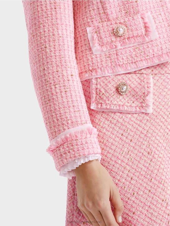 kleding zacht roze 464J374 kort jasje in bouclé Marc Cain