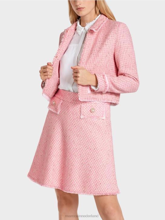 kleding zacht roze 464J374 kort jasje in bouclé Marc Cain