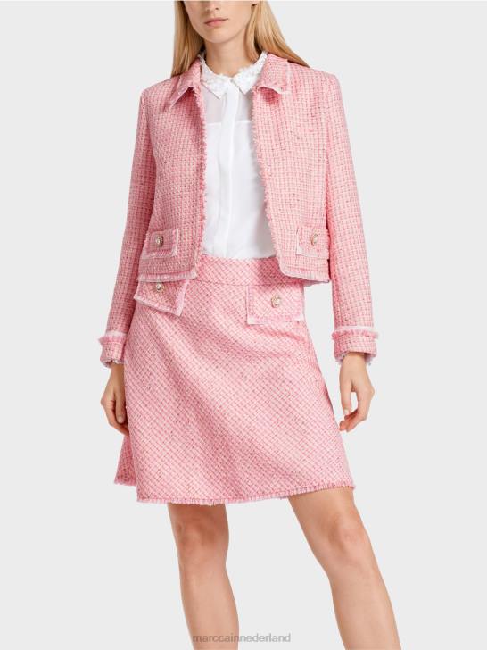 kleding zacht roze 464J374 kort jasje in bouclé Marc Cain
