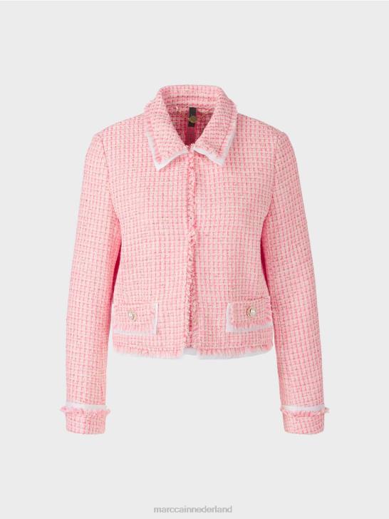 kleding zacht roze 464J374 kort jasje in bouclé Marc Cain