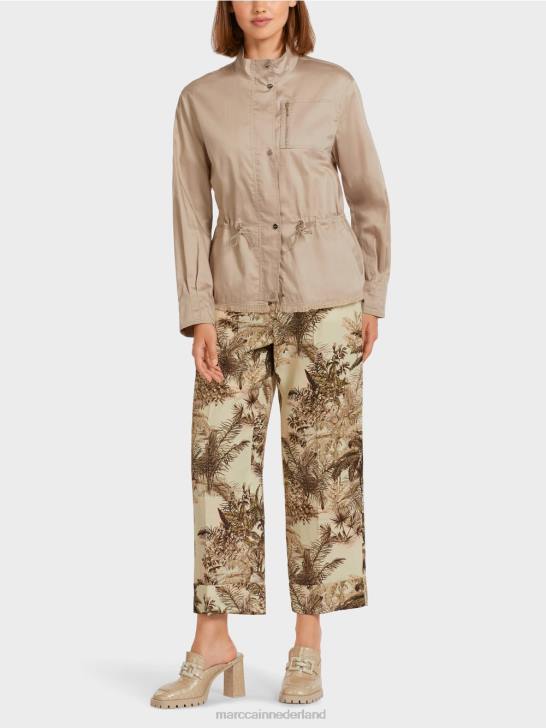 kleding zacht taupe 464J397 casual outdoorjack van katoen Marc Cain