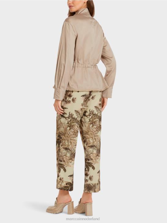 kleding zacht taupe 464J397 casual outdoorjack van katoen Marc Cain