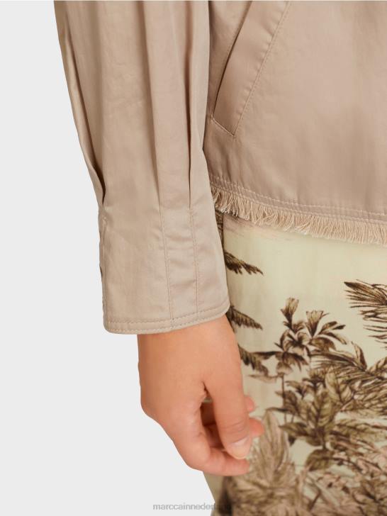 kleding zacht taupe 464J397 casual outdoorjack van katoen Marc Cain