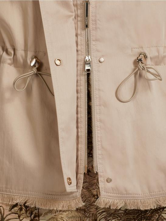 kleding zacht taupe 464J397 casual outdoorjack van katoen Marc Cain