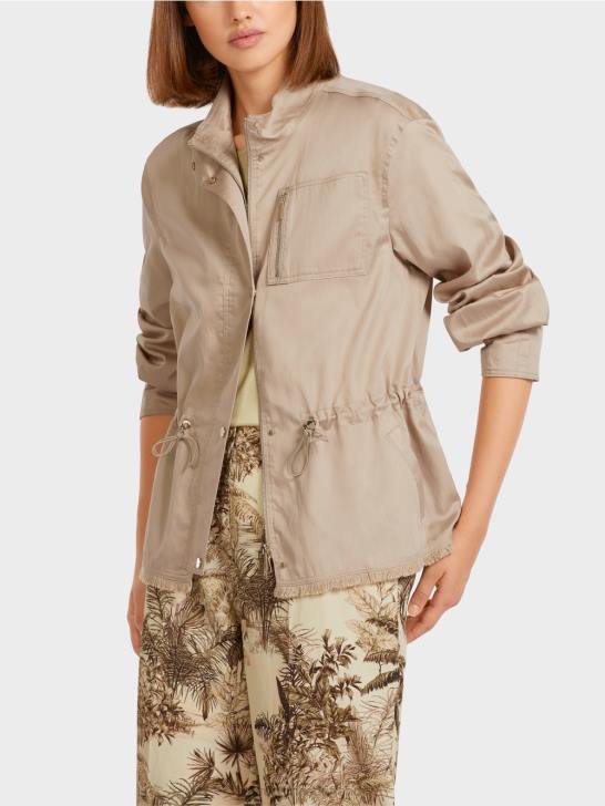 kleding zacht taupe 464J397 casual outdoorjack van katoen Marc Cain