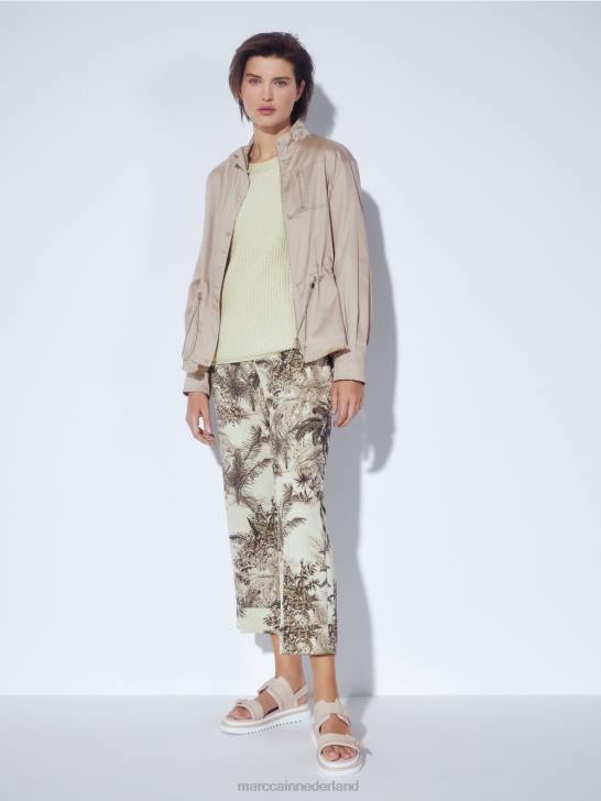 kleding zacht taupe 464J397 casual outdoorjack van katoen Marc Cain