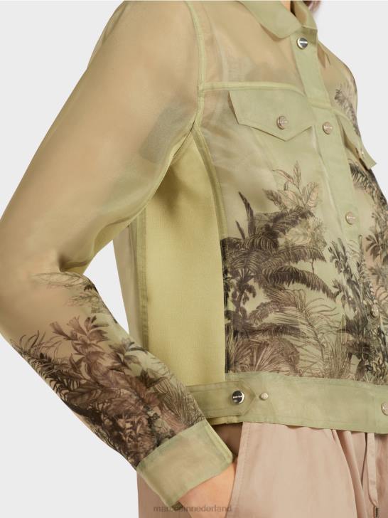 kleding zachte adem 464J396 doorschijnend jasje met bloemenprint Marc Cain