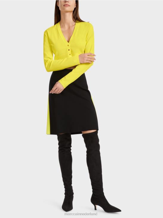 kleding zachte citroen 464J349 V-hals "rethink Together" vest Marc Cain