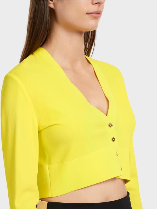 kleding zachte citroen 464J349 V-hals \"rethink Together\" vest Marc Cain