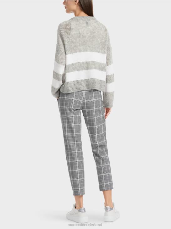 kleding zilver grijs 464J327 v-vest \"gebreid in Duitsland\" Marc Cain