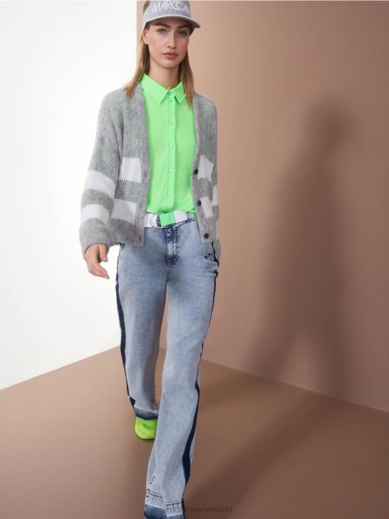 kleding zilver grijs 464J327 v-vest \"gebreid in Duitsland\" Marc Cain