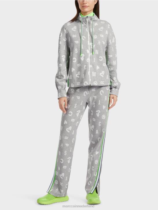 kleding zilver grijs 464J331 jasje in joggingstijl Marc Cain