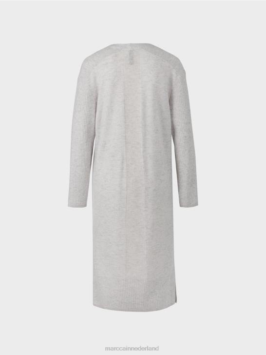 kleding zilver grijs 464J333 lange gebreide \"rethink Together\" jas Marc Cain
