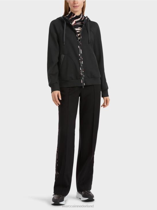 kleding zwart 464J317 jack met capuchon en ritssluiting Marc Cain